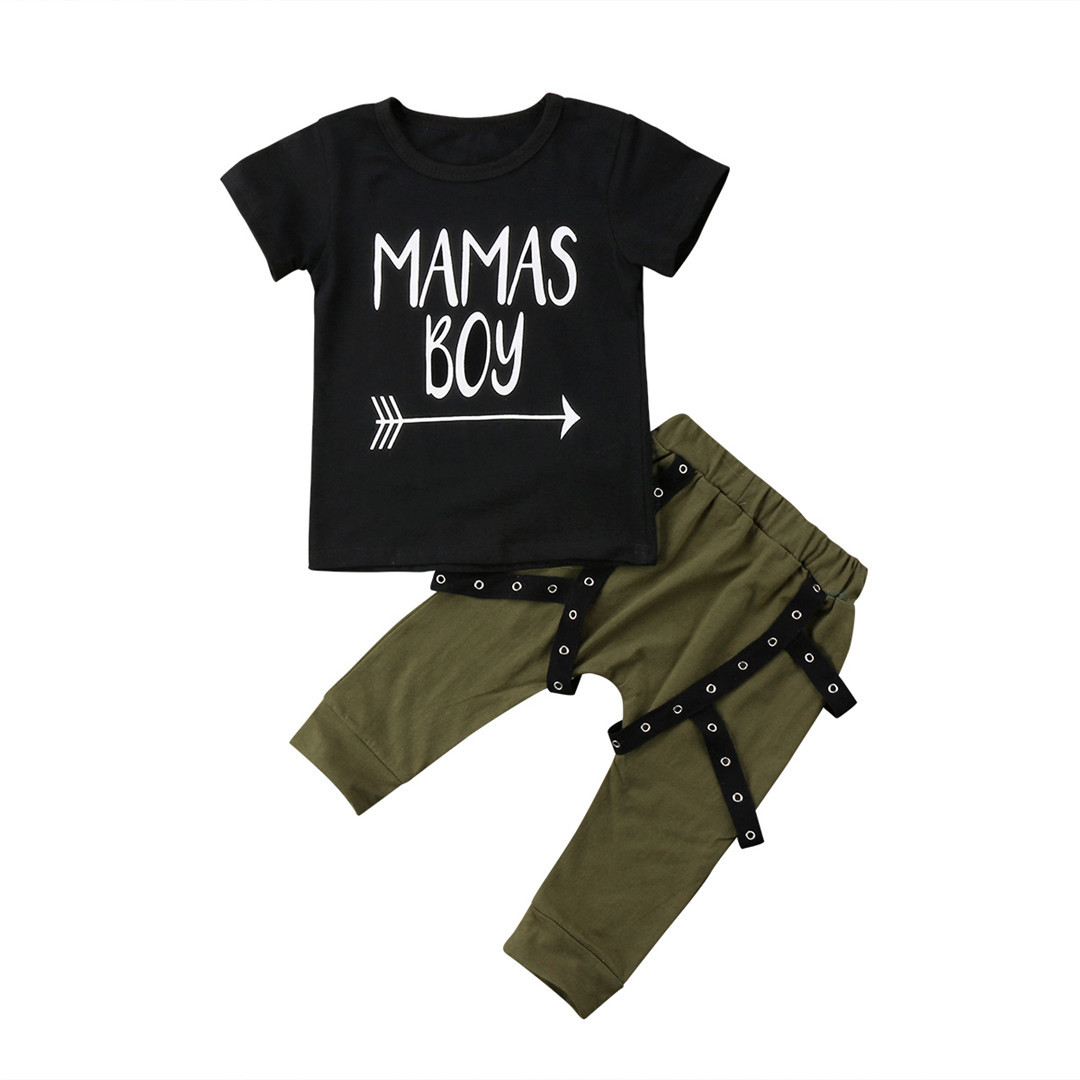 

Baby Boys Outfits Children MaMasBoy Letter Print T Shirt +Harem Pants 2pcs set Summer Boys Suits kids Clothing Sets, As photo