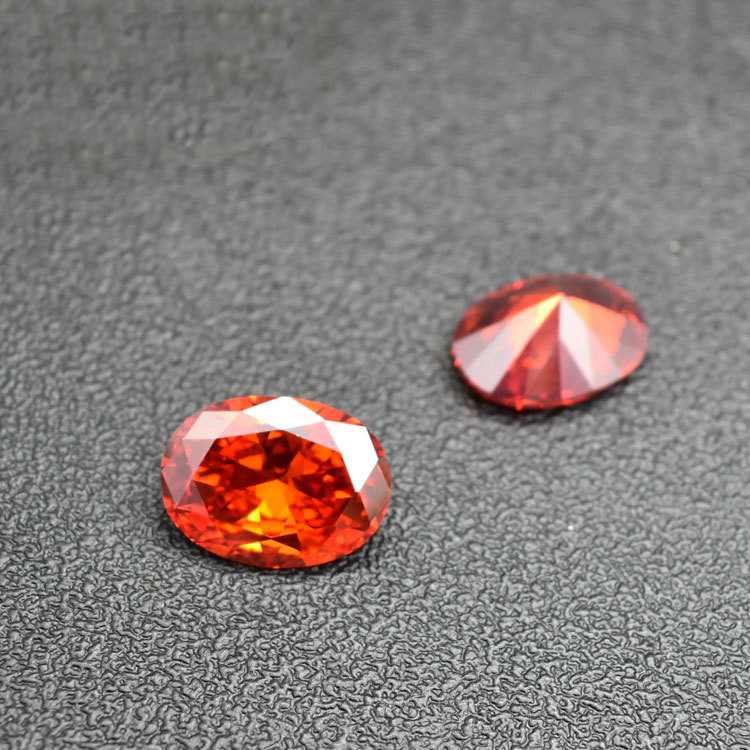 

Factory Price 3A Grad 200pcs/lot Orange Red CZ Oval Cut 5*7-9*11mm Cubic Zirconia Synthetic Loose Gemstone Beads For Jewelry Making
