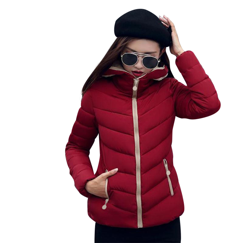 

Promotion price!2017 New Design Autumn Winter Coat Women Jacket Woman Parkas Outerwear Down jacket Winter Jacket Female Coat, Hot pink