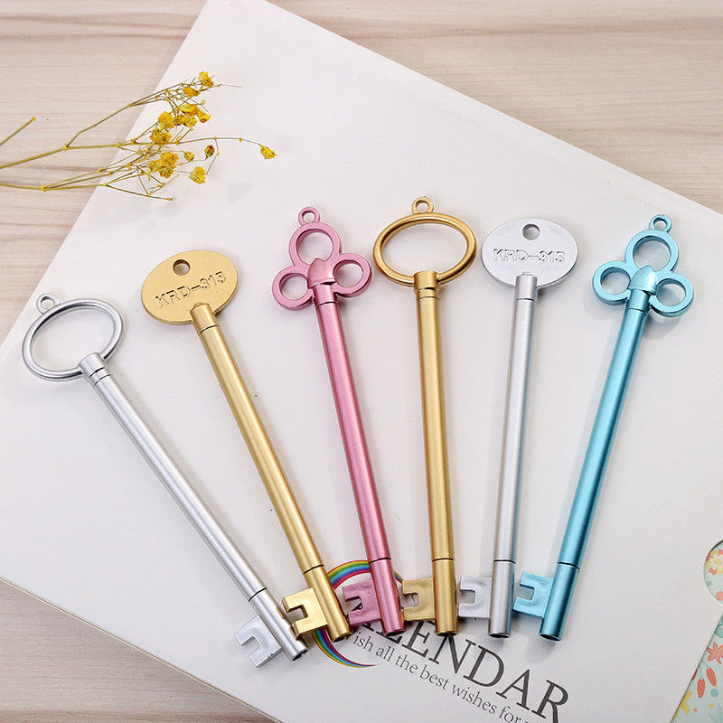 

Creative Key Shape 0.5 mm Gel Pens Black Ink Kawaii School Stationery Kids Gifts Golden Sliver Blue WJ012