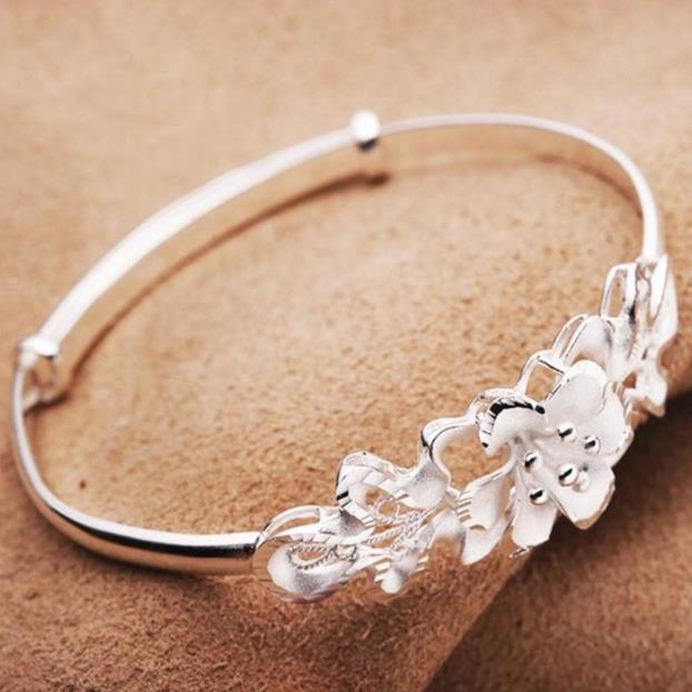 

The new Vintage flowers natural sansheng flower design environmental protection 925 silver bracelet lady couple birthday jewelry