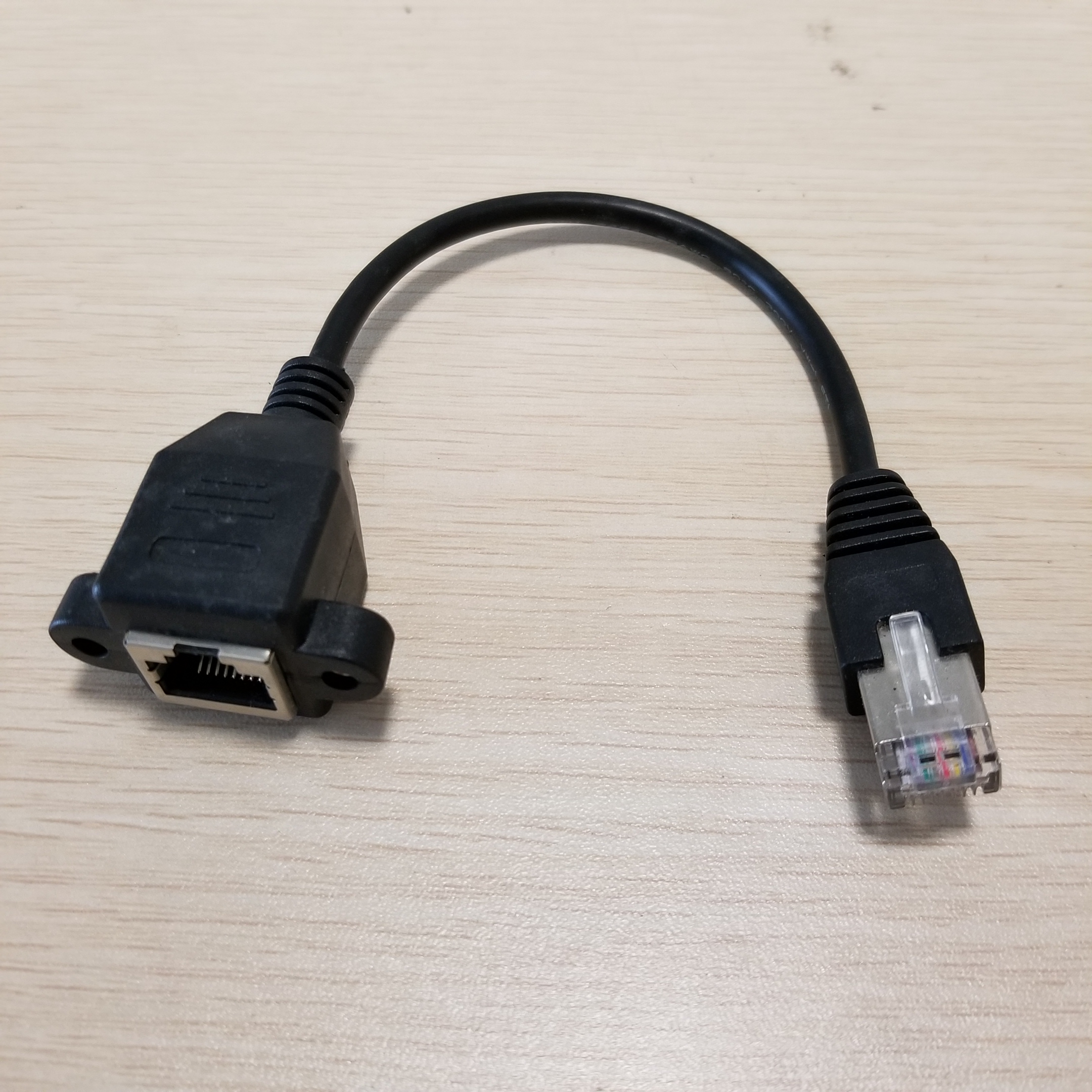 

Lock Panel Mount RJ45 Network Data Extension Cable Male to Female 20cm Black