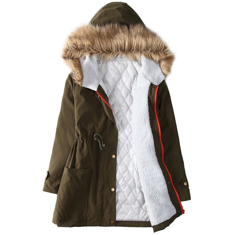 Manteau Femme Hiver Capuche d/'hiver Blouson Femme Veste Chaude d/'hiver pour Femmes Zippé Manteau éPaissir Veste Parka Fourrure Outercoat Blousons en Coton à Capuche avec Fermeture à Glissière