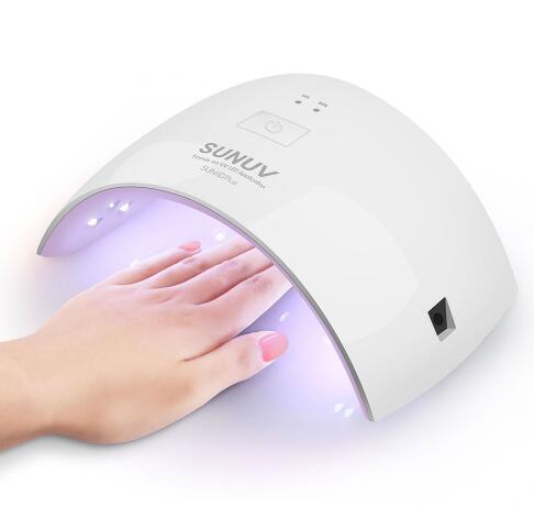 

36W UV LED Nail lamp 18 LEDs Nail dryer for All Gels with 30s/60s button Perfect Thumb Solution, White