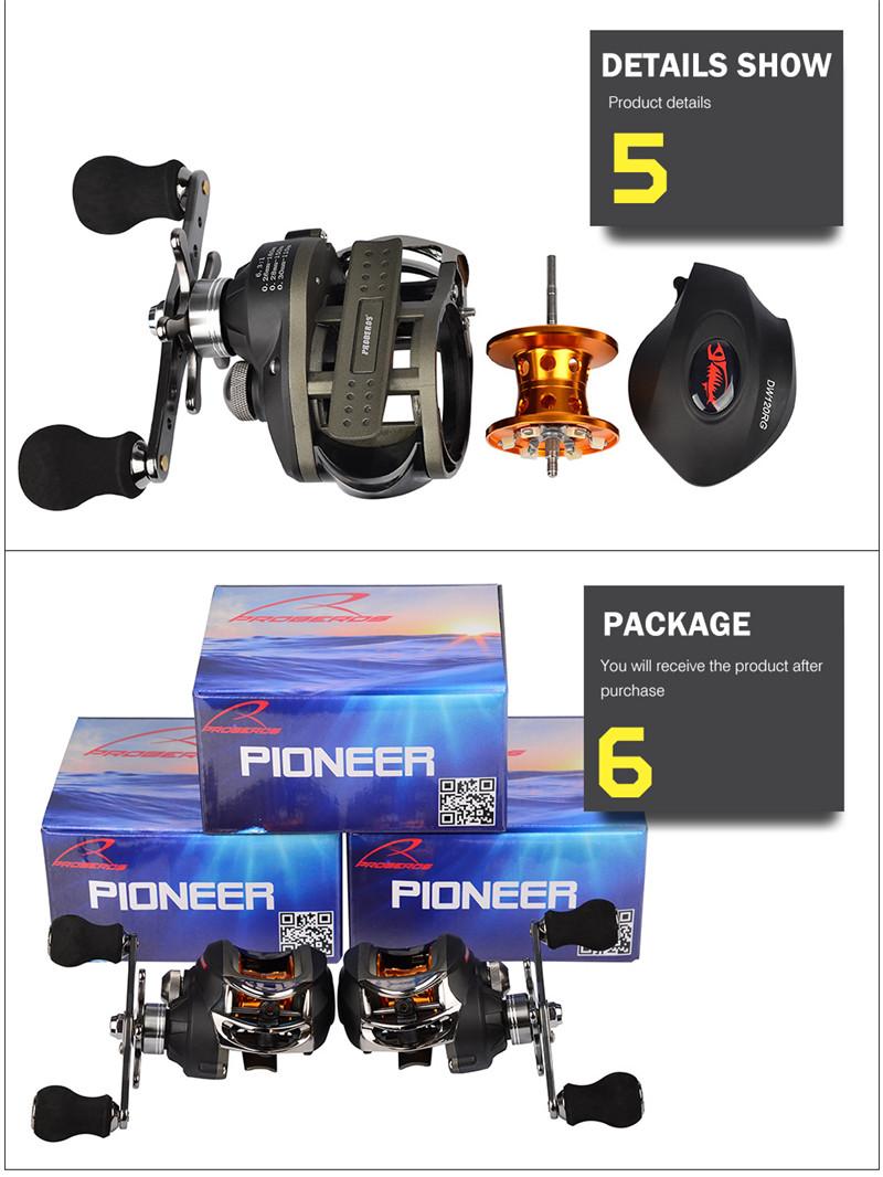 

Right and Left Handed Water Drop wheel 9+1BB Ball 6.3:1 Baitcasting Fishing Reel Centrifuge Brake Aluminum Spool Reels