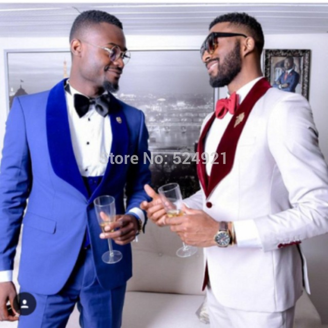 

Handsome Custom Color One Button Groomsmen Shawl Lapel Groom Tuxedos Men Suits Wedding/Prom/Dinner Best Man Blazer(Jacket+Pants+Tie+Vest, Same as image