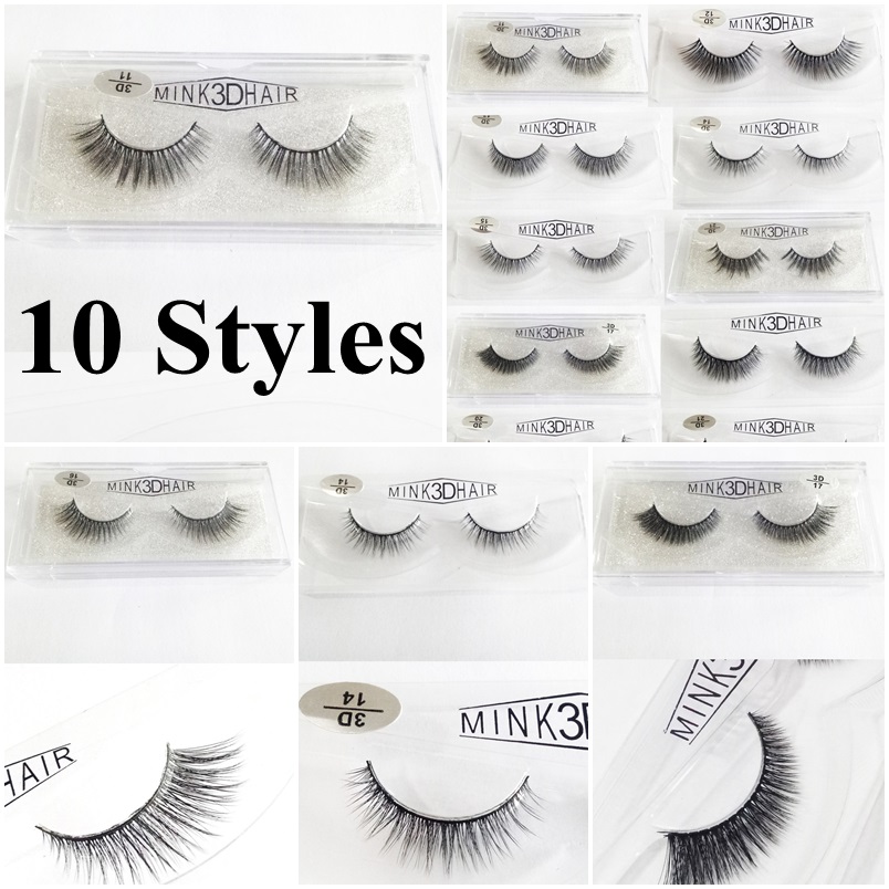 

3D Mink Eyelashes eye makeup Soft Mink Natural Thick False Eyelashes Mink Eye Lashes Makeup Extension Fake Eyelash Beauty Tools 10 styles