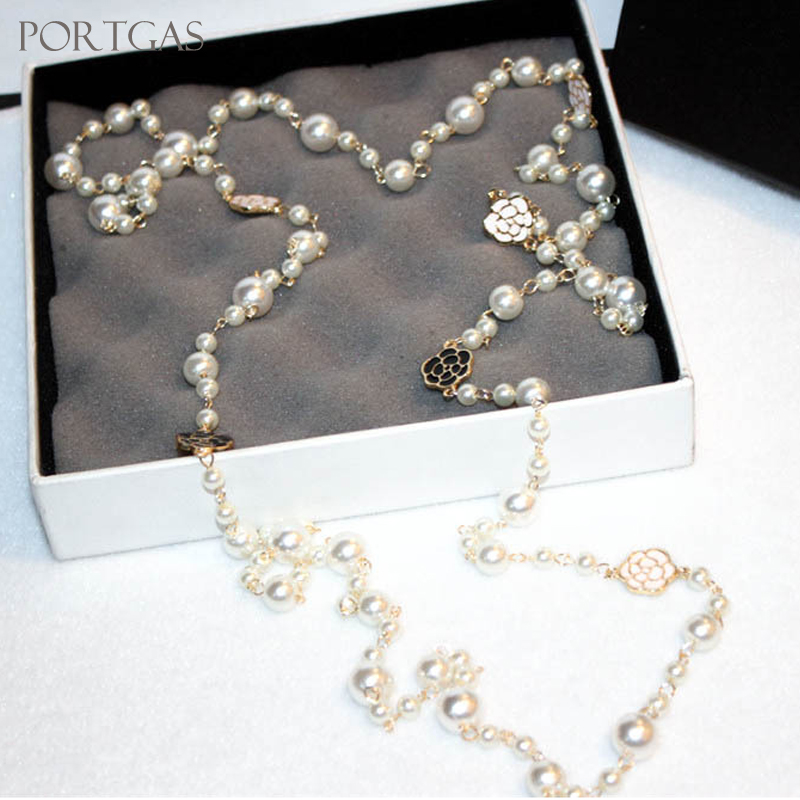 

whole saleSingle & Layers Simulated-Pears Beads Camellia Flower Necklace Crystal Pave Flower Camelia Collres womans jewelry