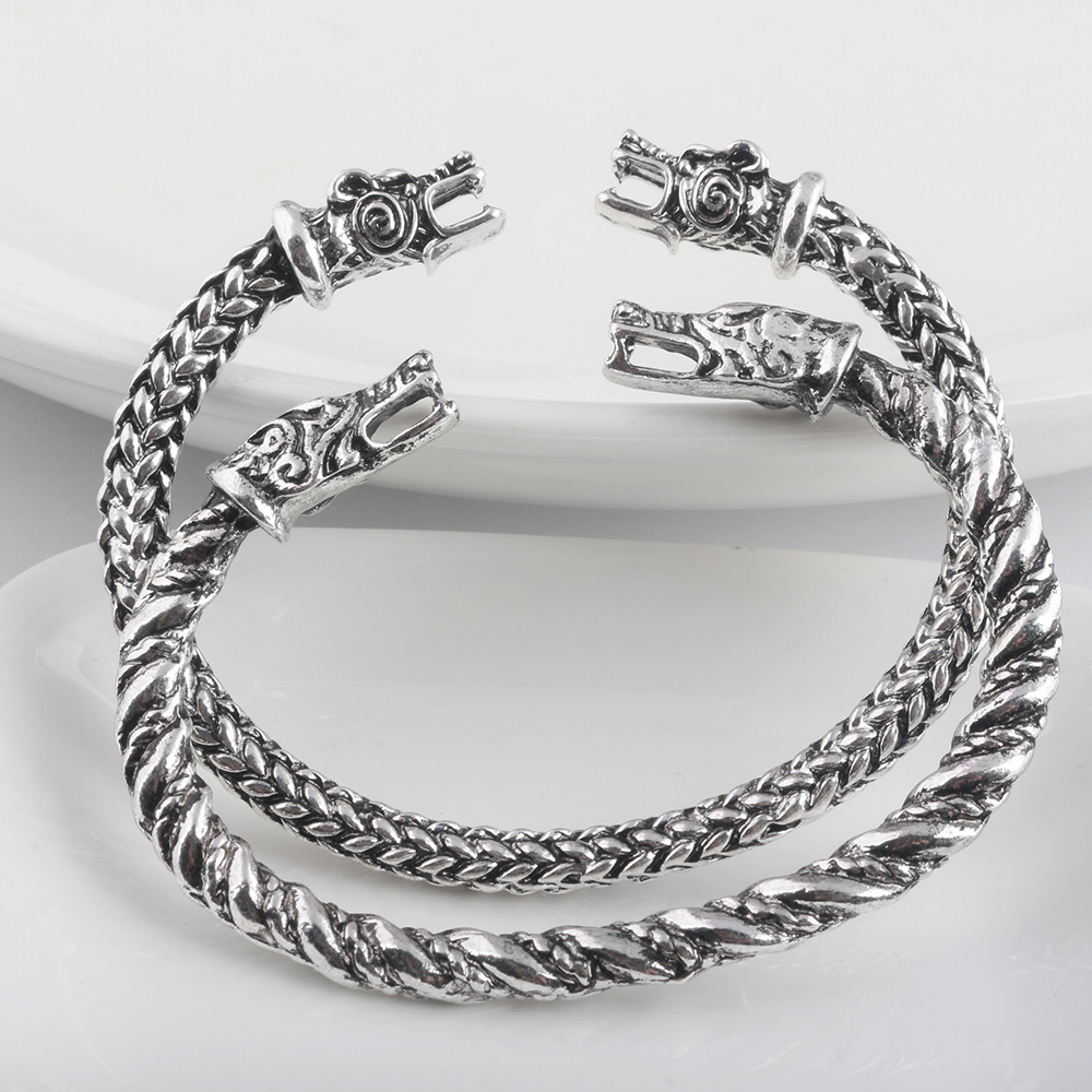 

Dragon Wolf Mens Viking Bracelet Alloy Women Viking Wristband Cuff Bracelet Viking Charm Bracelet Bangle
