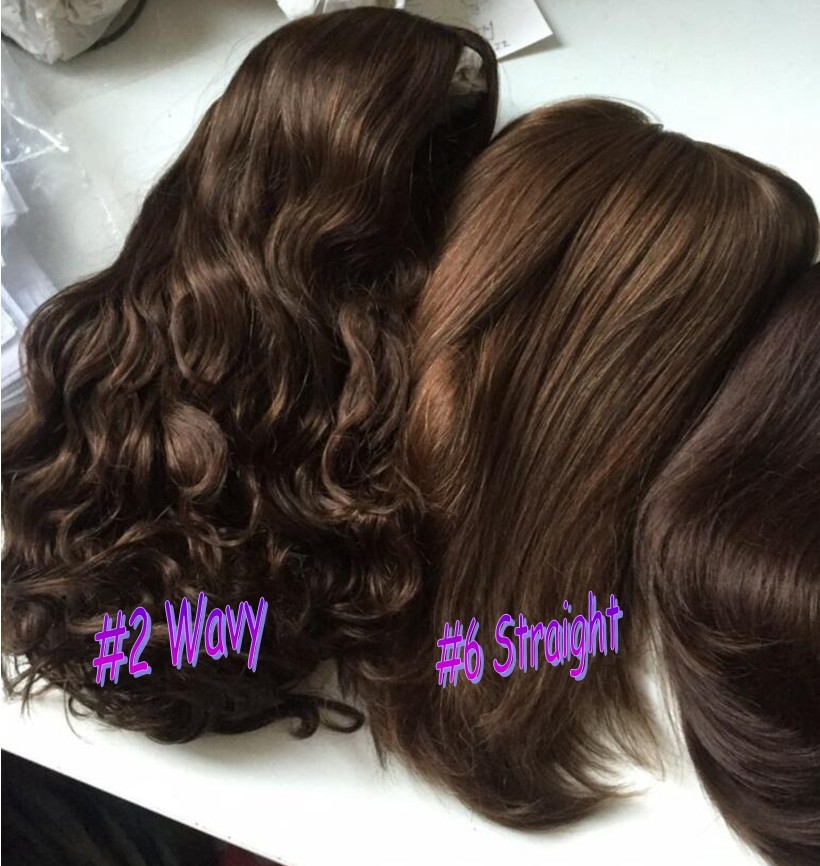 

4x4 Silk Top Jewish Wig Dark Brown Color#2 Finest European Virgin Human Hair Middle Brown Color #4 Kosher Wigs Fast Express Delivery, #2 wavy