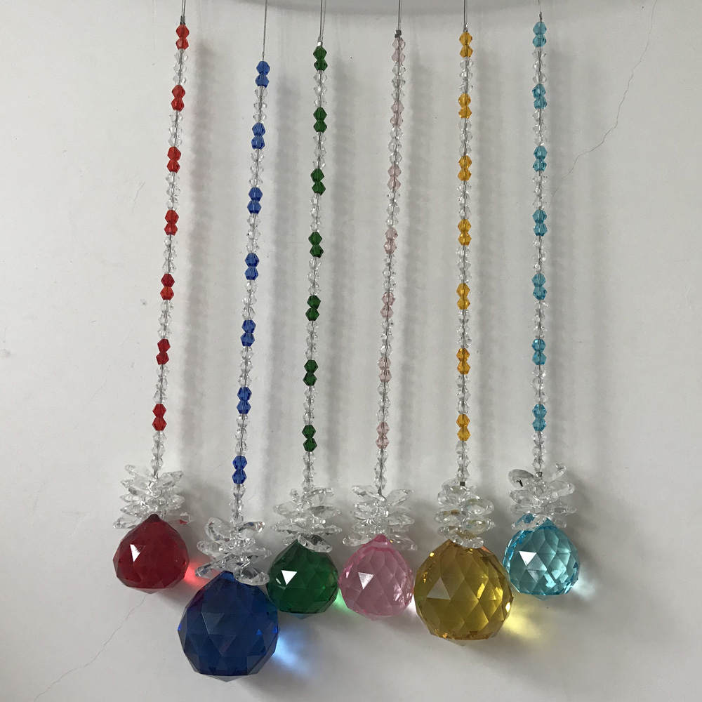 

6PCS Rainbow Crystal Suncatcher Hanging Chandelier 30mm Ball Prism Pendulum Pendant Lighting Part Aceessories Decoration W085