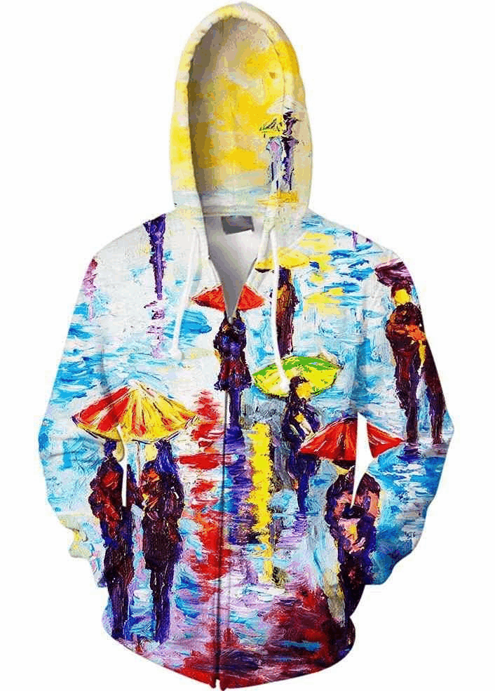 

3D Zipper Hoodie Oil Painting Sweatshirt Men Women Hoodies Exotic Pullover Zip Up Outwear Autumn Jacket With Pocket S-5XL 15 Colors, 1792
