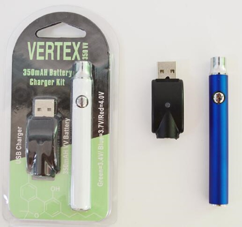 

510 Thread Vertex Vape Battery Blister packaging Preheating Variable Voltage 350mAh Battery Thick Oil Atomizer Vape Cartridge USB Charger, Multi