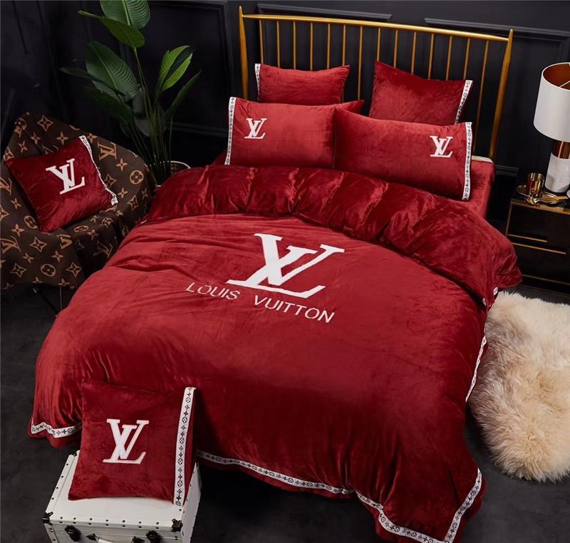 Red Boutique Embroidery Bedding Suit Europe And America Luxury