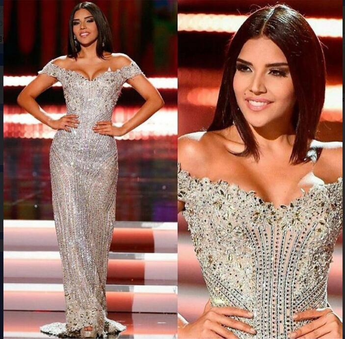 

2018Evening dress Yousef aljasmi Kim kardashian Off-Shoulder Beaded Mermaid Floor-Length Almoda gianninaazar ZuhLair murad Ziadnakad, Same with picture