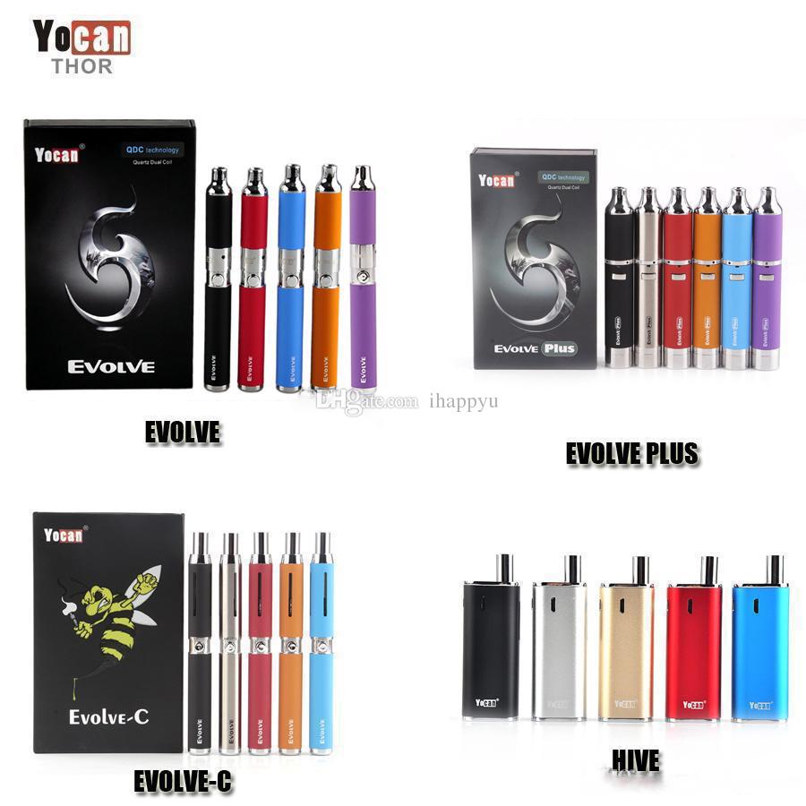 

New Authentic Yocan Evolve-C Evolve-D Evolve Plus Hive 2.0 Starter Kit Wax Dry Herb Pen Vaporizer 650/1100mAh Battery Thick Oil/Wax tank, Evolve kit 650mah