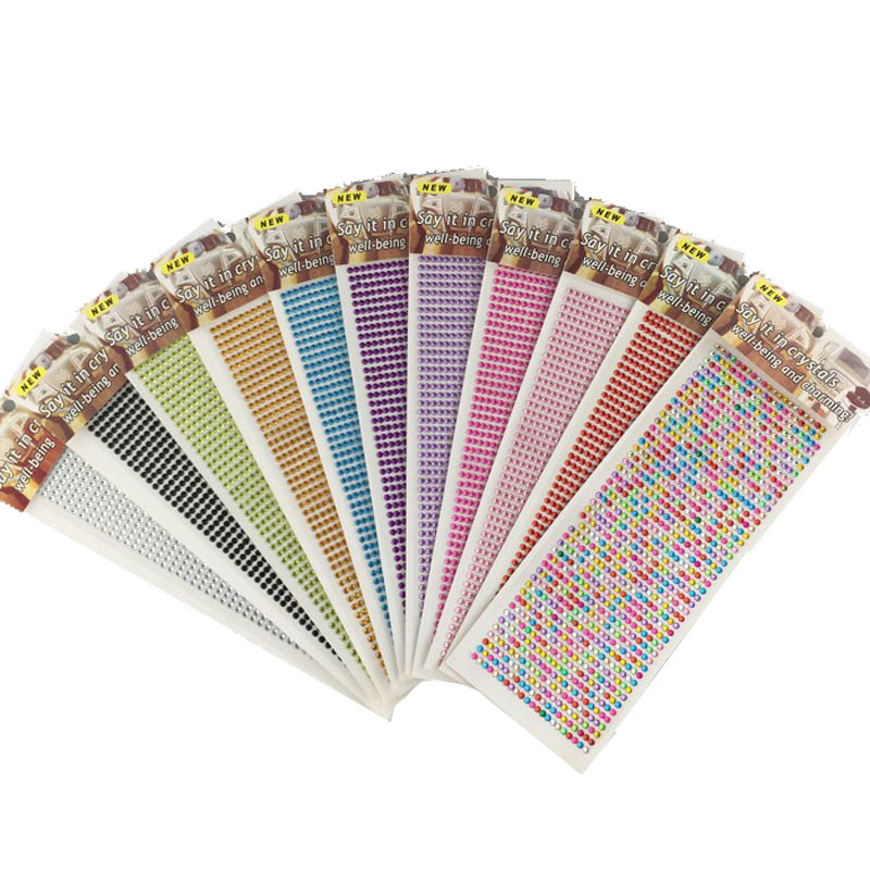 

5Pcs/Lot 4mm Acrylic Rhinestone Sticker In Strips DIY Strass Stone Use For Decorating Beauty Available Color For You Selection