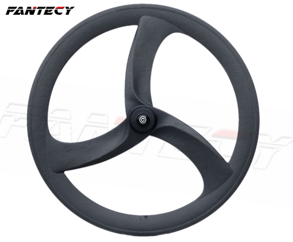 700C Tri Spokes Carbon Wheels Front Wheels Road Bike 3 Spokes Time Trial//Triathl