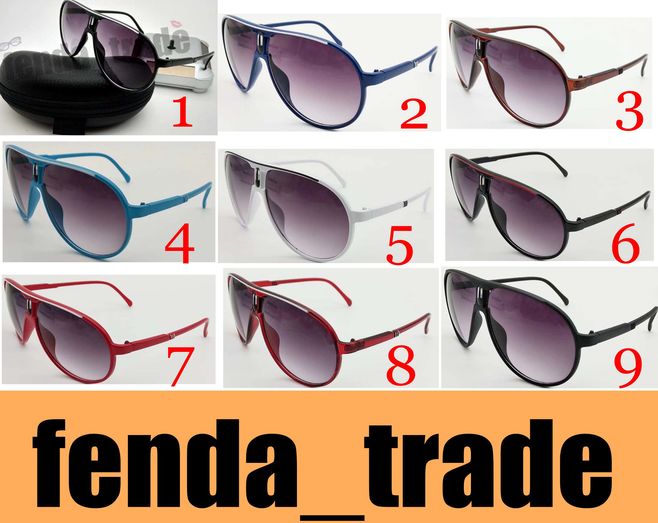 

with cases Gafas Fashion Women Sunglasses Brand Designer Luxury Vintage Sun glasses 9 colors Eyewear Women Glasses sports styles men HOT, White;black