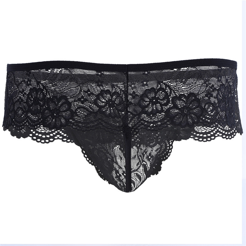 

New Gay Mens Lingerie Underwear Lace G-string Lingerie Sexy Gay Mens Underwear Thongs Lacework Underwear Pouch Briefs Underpants, Black;white