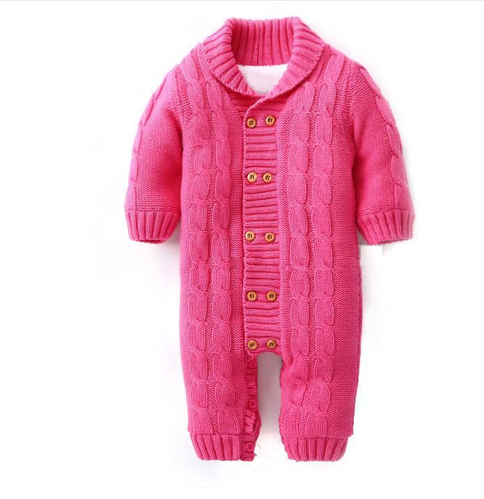 2020 Wholesale Retail Baby Clothing Sweater Romper New Born Long Sleeve Warm Fleece Romper For 0