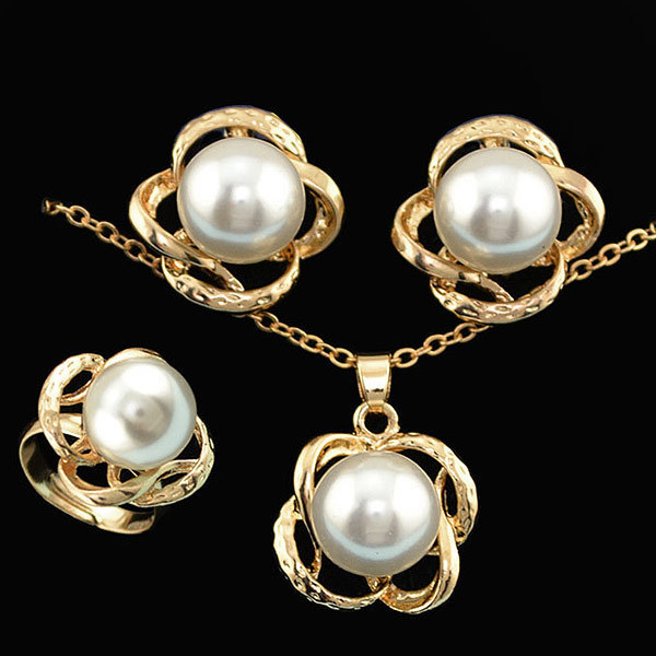 N0601 Pendant Bride Pearl Crystal Diamond Short Clavicle Neck Dress Earrings Gas-image-423206857