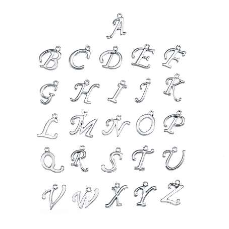 

26Pcs Antique Silver Alphabet Letter Tone "A-Z " Charms Beads For DIY Jewelry Making