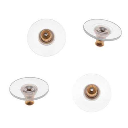 

50pcs Earrings Jewelry Accessories Transparent Rubber Back Round Ear Plugging Blocked Plastic Earring Back Stoppers