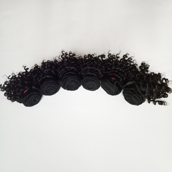 

Brazilian virgin Hair beautiful short bob type 6inch Kinky Curly double weft Indian remy extensions 300g/lot 50g/pc 6pcs, Black 1# 1b#