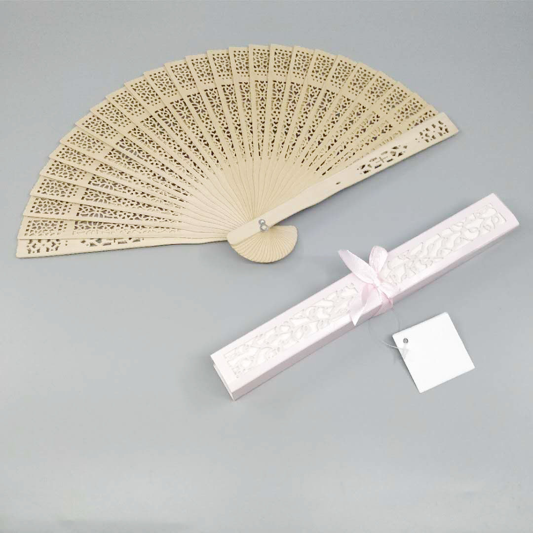 

Personalized Sandalwood hand fans favors gifts wedding bridal shower birthday anniversary souvenirs 50pcs lot free shipping, Custom logo + pink gift box