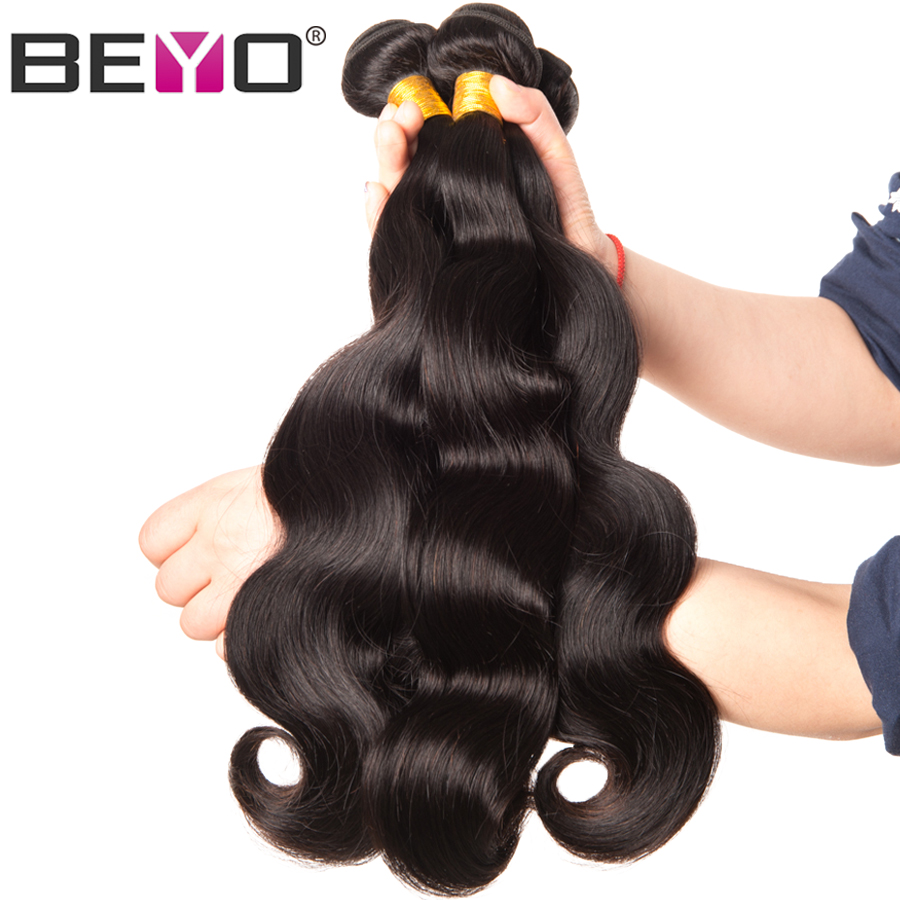 

Beyo Hair Brazilian Body Wave Hair Weave Bundles 10-28 Inch 100% Human Bundles 1 Piece Non-Remy Natural Color Free Shipping