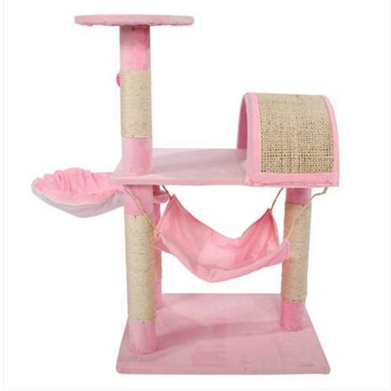 

2018 Free shipping Wholesales M46 32" Stable Cute Sisal Cat Climb Holder Cat Tower Lamb Pink Cat Furniture & Scratchers