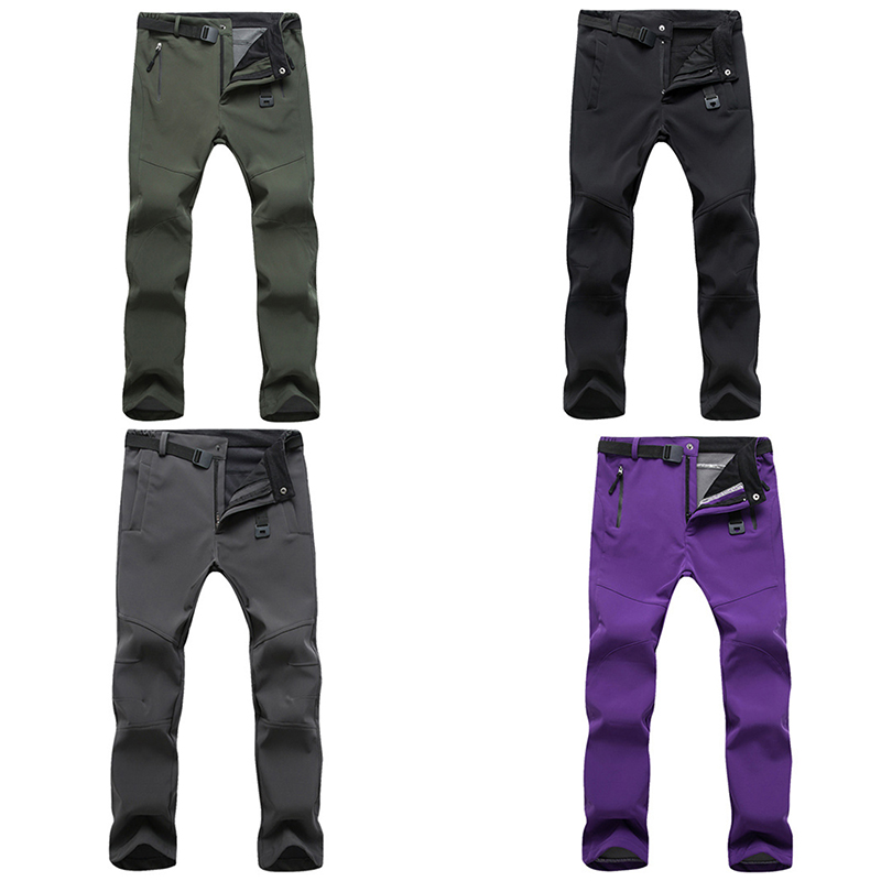

New Mens Waterproof Pants Casual Winter Thick Warm Fleece Trousers Male Windbreaker Sweatpants Mens Tactical Pants, Black