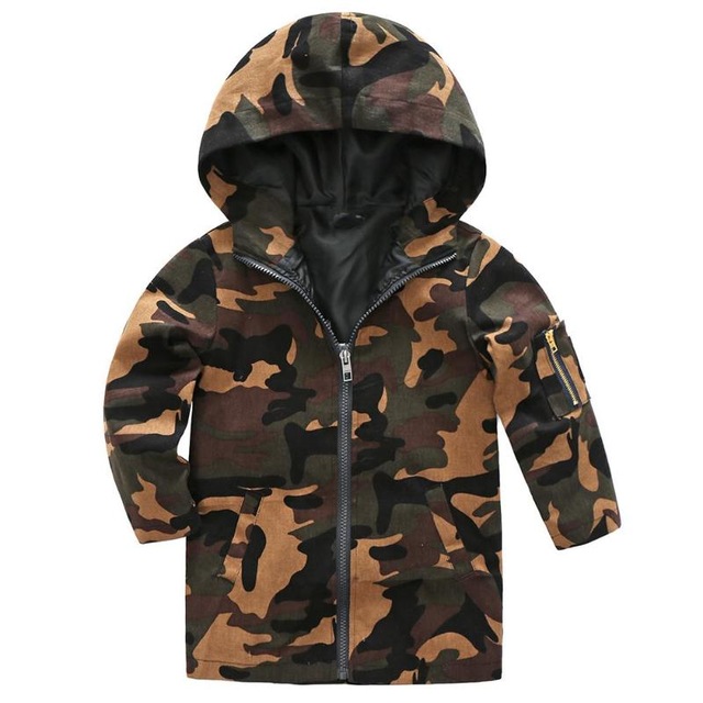 Children Windproof Camouflage Coat Fashion Girls Camo Hooded Jacket Coat Winter Autumn Boys Windbreaker Kids Outwear-image-421087749