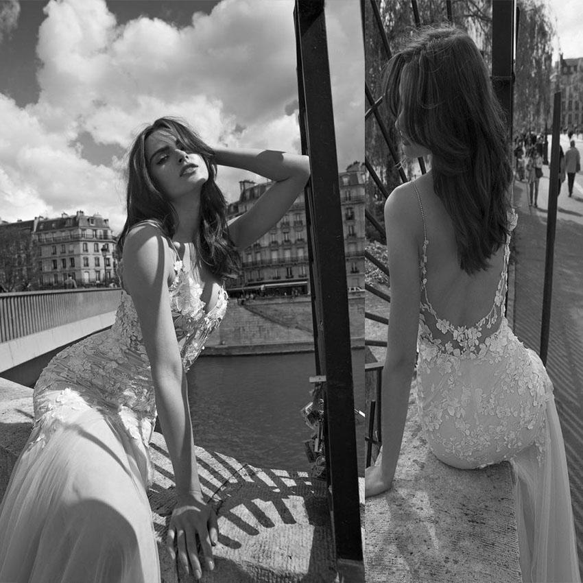 

Beautiful Designer liz martinez Mermaid Wedding Dresses Summer Spaghetti Straps 3d Floral Flower Garden Cheap open Back bohemian Bridal Gown, White
