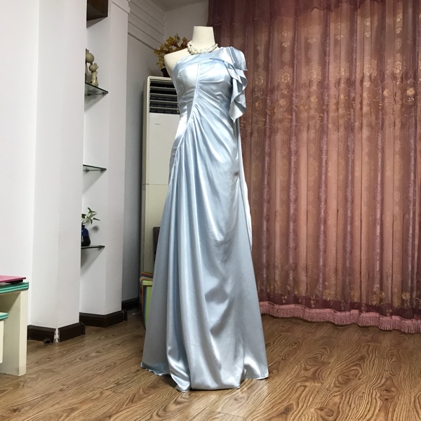 

2018 elegant silver and Gold mermaid prom Gowns simple Dubai Evening Dress High Neck prom dress long Muslim Prom Formal Gowns one shoulder, Brown