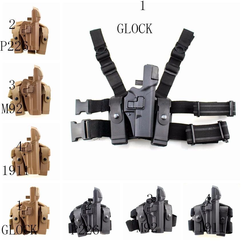

Brand New Cheap High Quality Nylon Tactical Puttee Thigh Belt Drop Leg Holster Pouch for 1911 M92 P226 G17