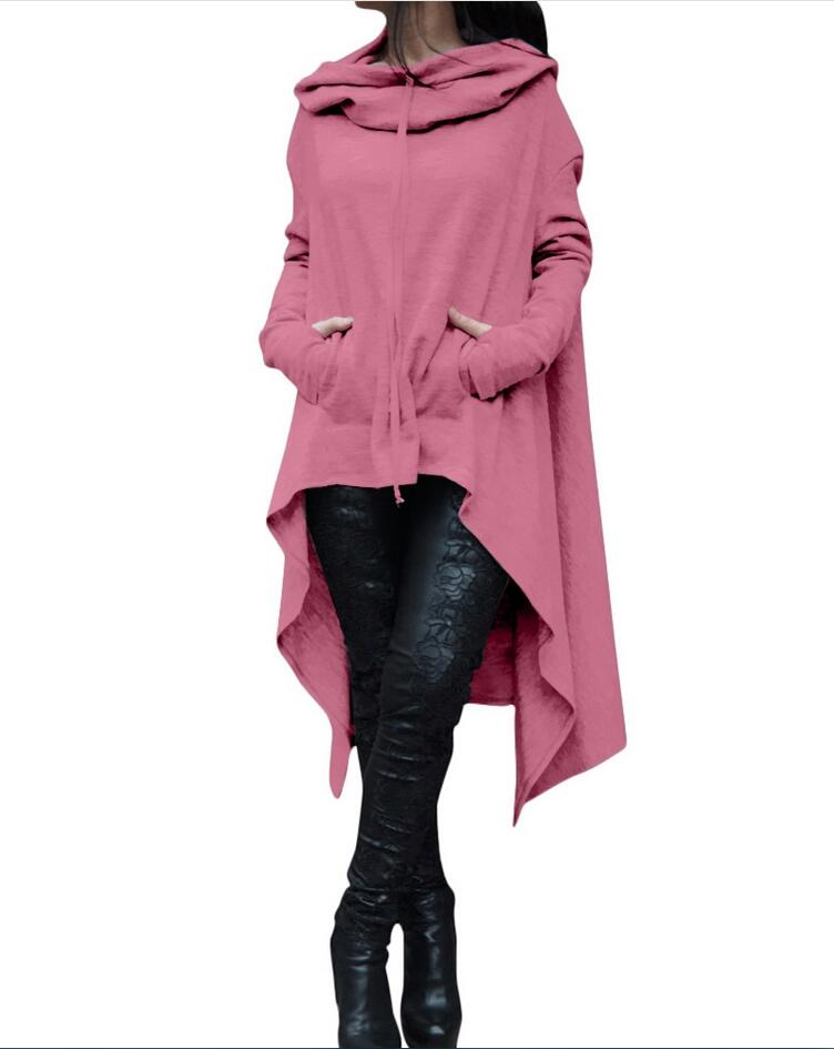 Femmes Pulls Hoodies Casual Irrégulier Solide Sweat À Capuche Femme Plus La Taille Chemises Automne Blouses Sweats