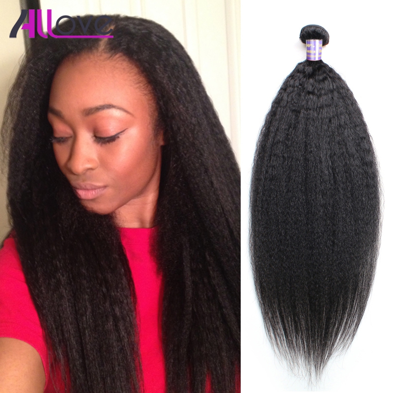 

Allove 8A Brazilian Virgin Hair Yaki Straight 3bundles Malaysian Hair Extensions Peruvian Human Hair Weaves Indian Virgin Extensions, Natural color