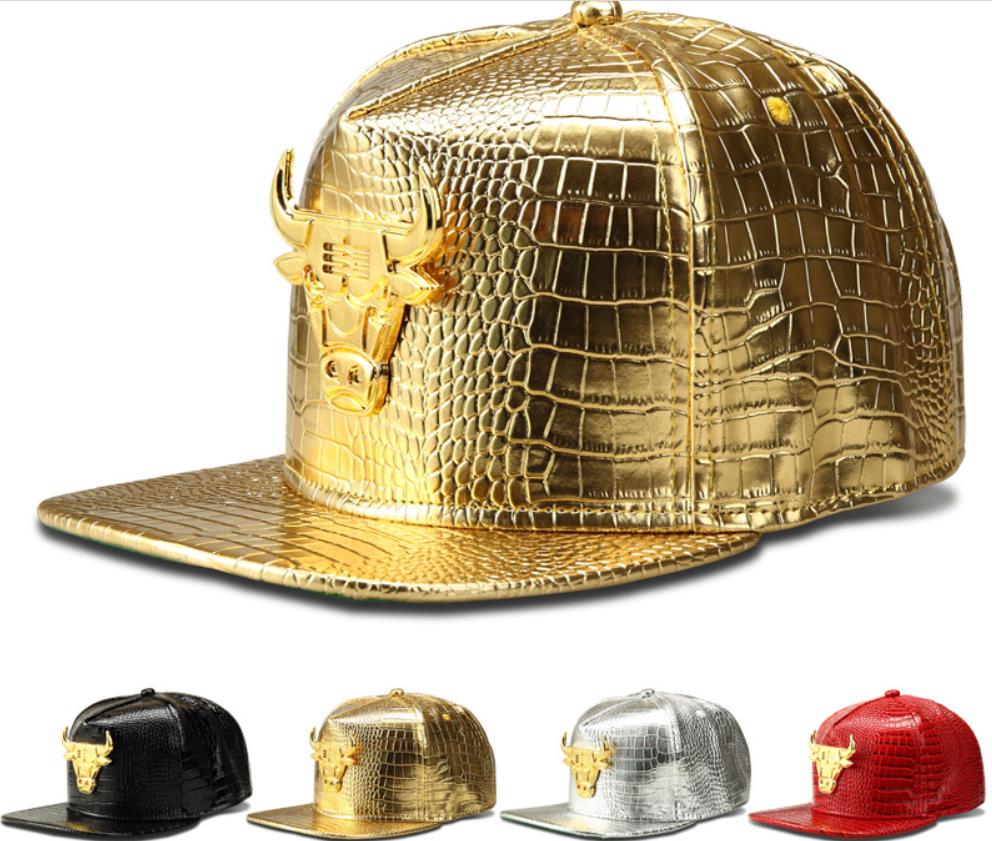 

Fashion Hip Hop Caps Baseball Caps Adjustable Snapback Baseball Cap Men Women PU Leather Hiphop Hats Crocodile Grain Leather Snap Back Hat, Silver