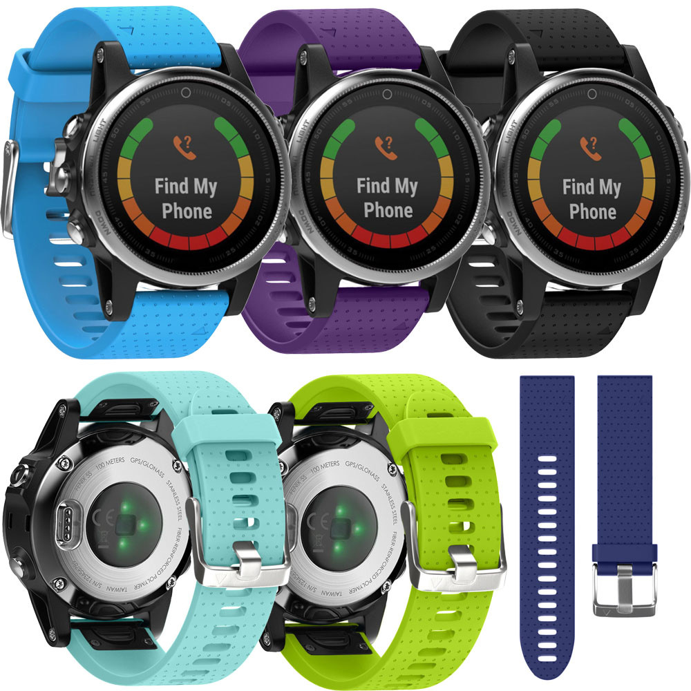 

Replacement Watch Strap Silicone rubber Soft Quick Release Kit Band Strap For Garmin Fenix 5S GPS Watch Apl16 W20d30