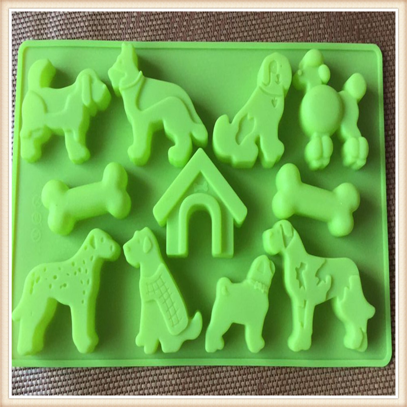 

Kinds of dogs dog home mousse Cake Mold Silicone Mold For Handmade Soap Candle Candy chocolate baking moulds kitchen tools ice molds