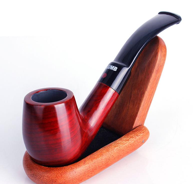 

New mahogany curved hammer pipe Mini man portable cigarette smoking set