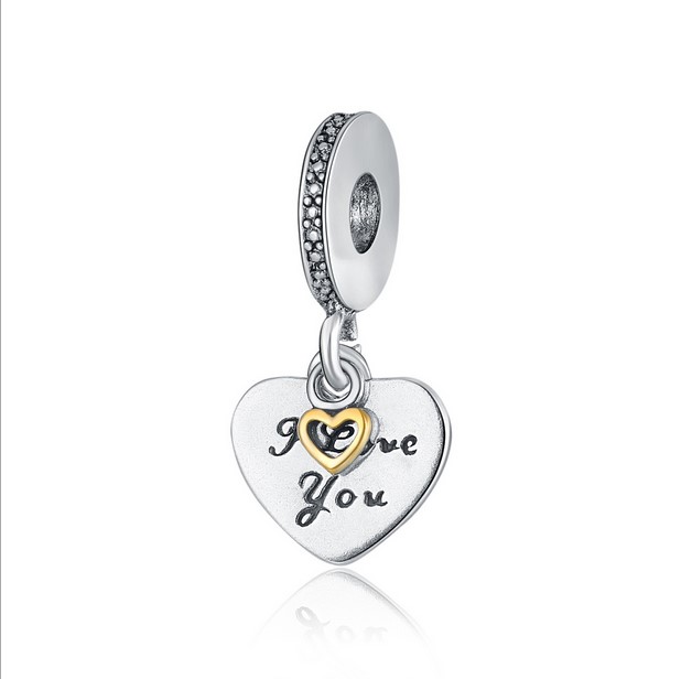 

Fits Pandora Bracelets I Love You Heart Crown Charms Beads Silver Charms Bead For Wholesale Diy European Necklace Jewelry Accessories Xmas