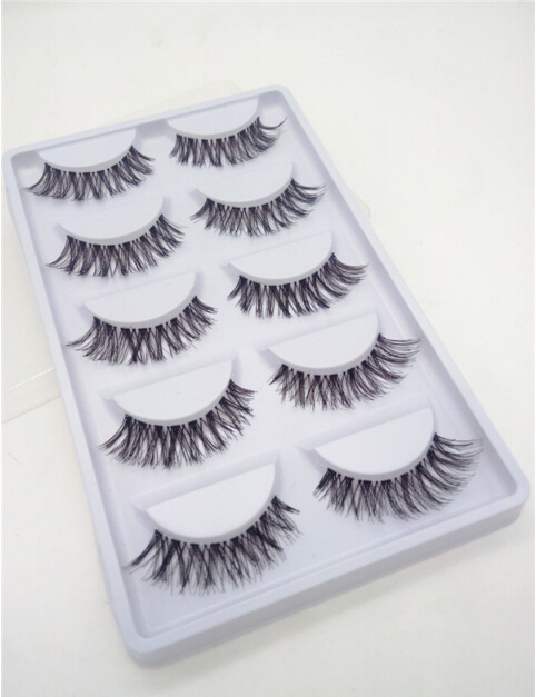 

New Hot 50 Pairs /LOT Natural Sparse Cross Eye Lashes Extension Makeup Long False Eyelashes Free Shipping