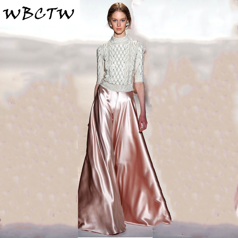 

WBCTW Party Trousers Long Wedding Party Pants High Quality Ladies Pants Stain 7XL Plus Size Women's Wide Leg, Champange
