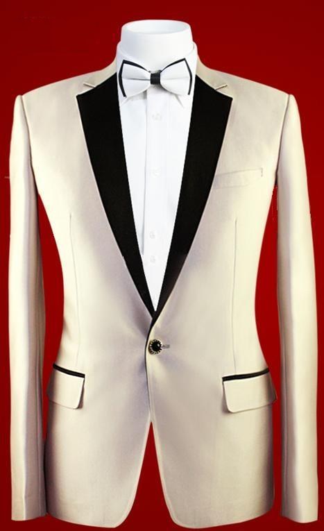 

Customize Ivory Groom Tuxedos Groomsmen Blazer Notch Lapel One Button Excellent Men Business Formal Party Prom Suit(Jacket+Pants+BowsTie)241, Same as image