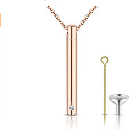 

316 stainless steel custom-made cylindrical engraved perfume bottle pendant necklace funeral cremation urn to commemorate pet jewelry