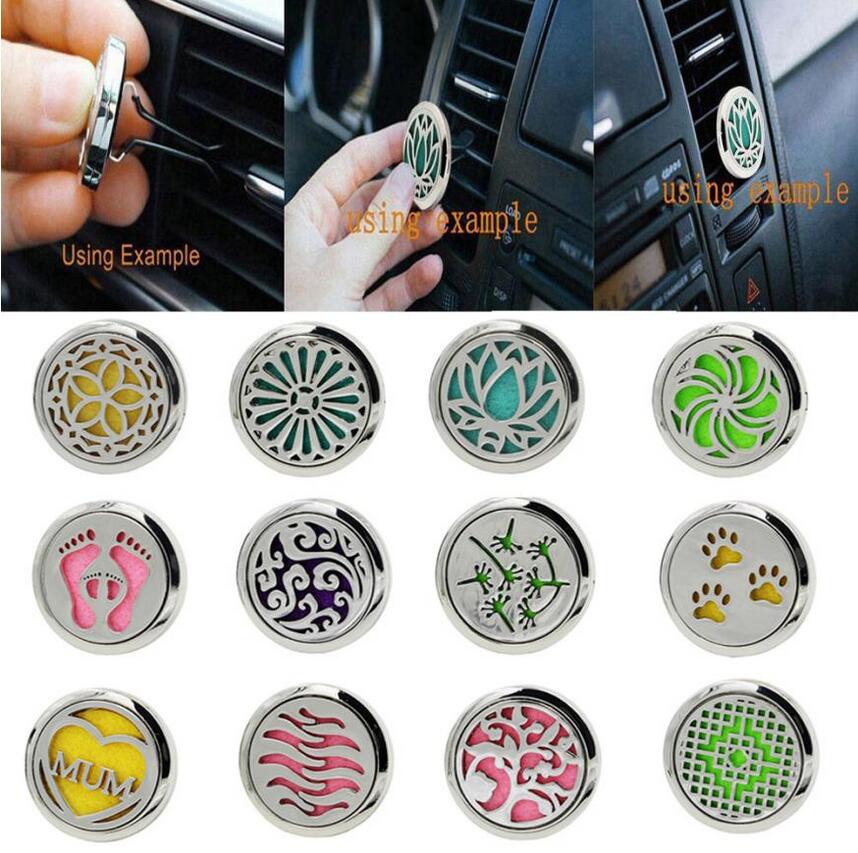

30mm Car Perfume Clip Home Essential Oil Diffuser For Car Locket Clip Stainless Steel Car Air Freshener Conditioning Vent Clip