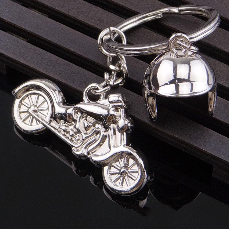 

Free shipping Helmet & Motorcycle Key Holder 3D Key Rings Keyfob for Men Creative Gift Key Chains, Silver